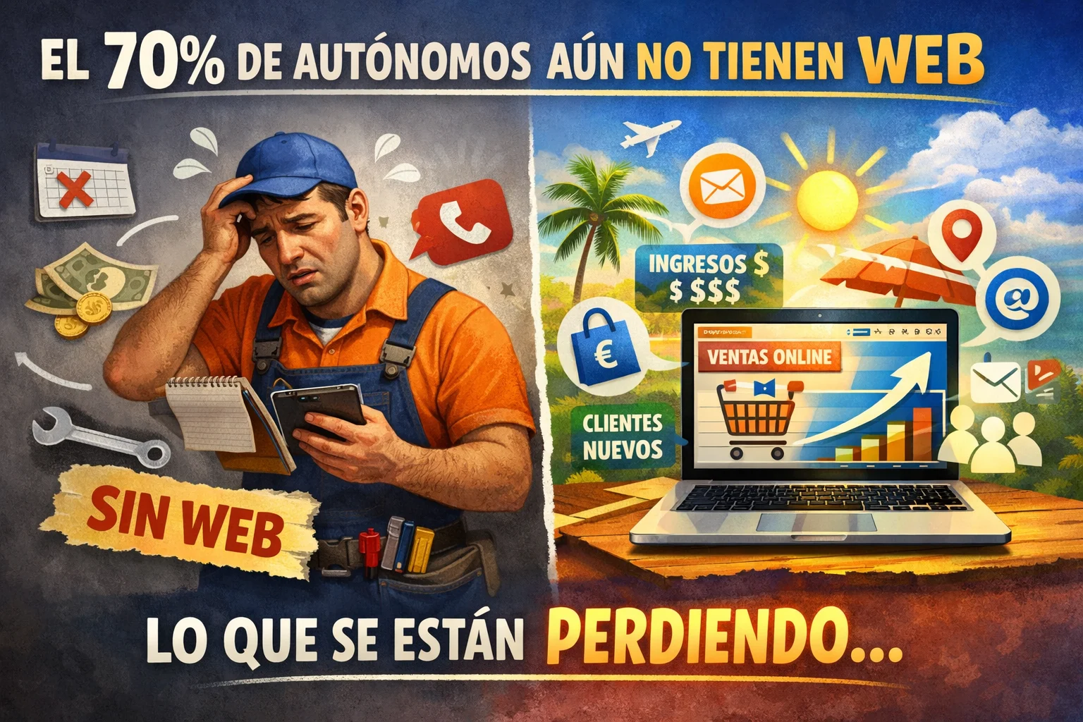 Por qué el 70 % de los autónomos en España todavía no tiene web (y lo que se están perdiendo)