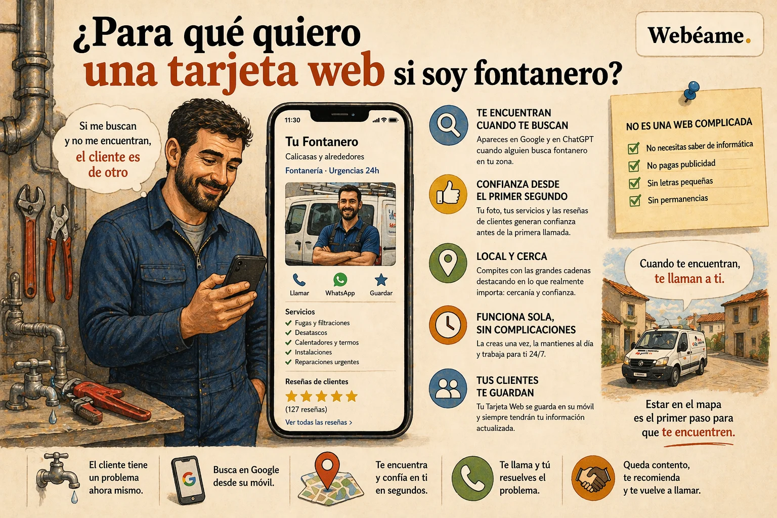 ¿Para qué quiero una tarjeta web si soy fontanero?